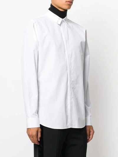 Shop Givenchy Embroidered Collar Tip Shirt