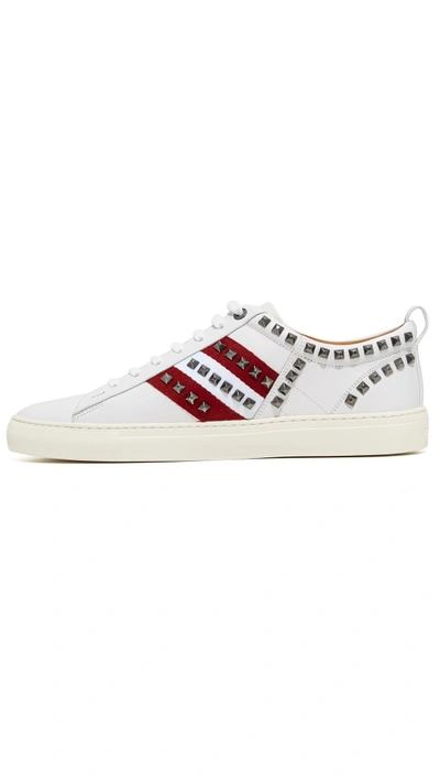 Shop Bally Helvio Studded Sneakers In Red