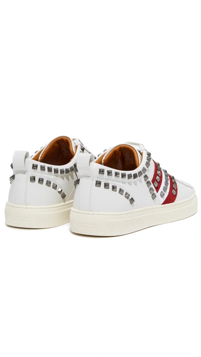 Shop Bally Helvio Studded Sneakers In Red
