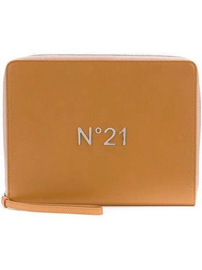 N°21 No21 - Logo Plaque Zipped Clutch 