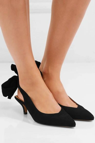 Shop Ganni Sabine Suede Slingback Pumps