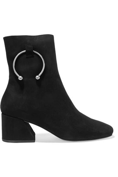 Shop Dorateymur Nizip Embellished Suede Ankle Boots In Black
