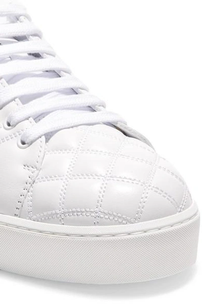 Shop Burberry Quilted Leather Sneakers