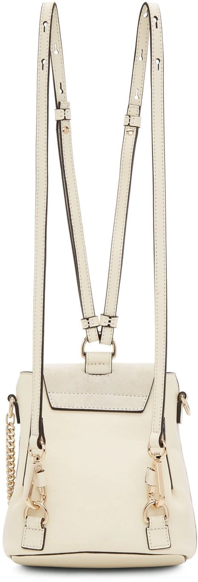 Shop Chloé Off-white Mini Faye Backpack