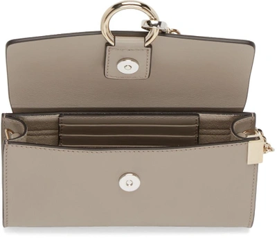 Shop Chloé Chloe Grey Faye Wallet Bag In B79-motty Grey