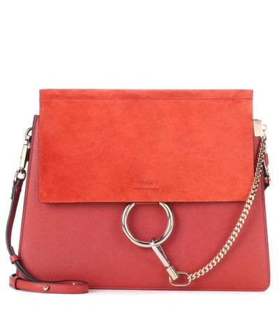 Chloé Faye Leather And Suede Shoulder Bag
