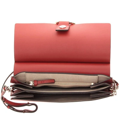 Shop Chloé Faye Leather And Suede Shoulder Bag
