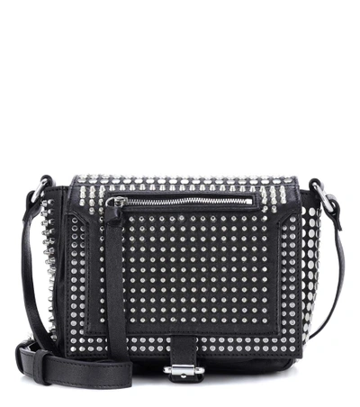 Shop Mcq By Alexander Mcqueen Loveless Mini Leather Shoulder Bag In Llack