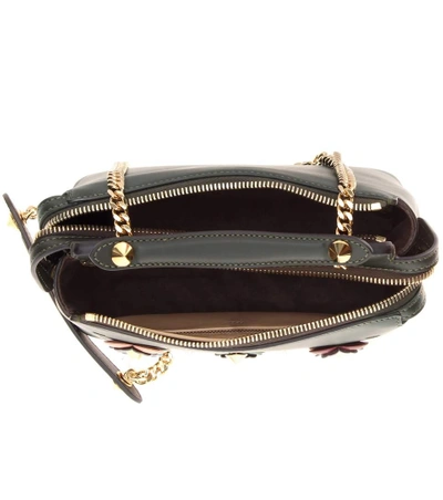 Shop Fendi Dotcom Click Small Leather Shoulder Bag In Dark Greee