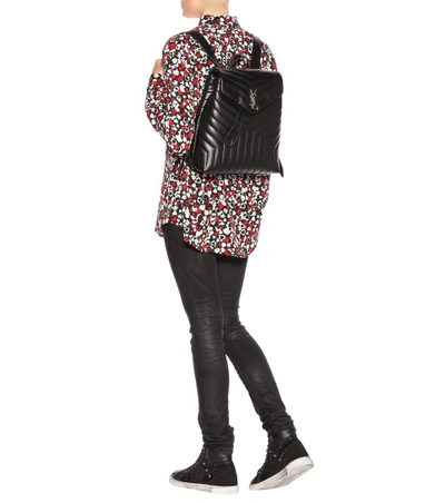 Shop Saint Laurent Medium Loulou Monogram Backpack In Black