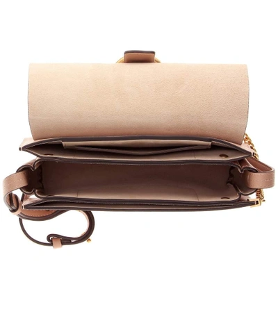 Shop Chloé Faye Small Leather Shoulder Bag In Liscotti