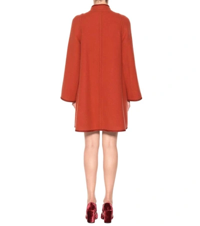 Shop Chloé Brushed-wool Coat In Cedar Piek