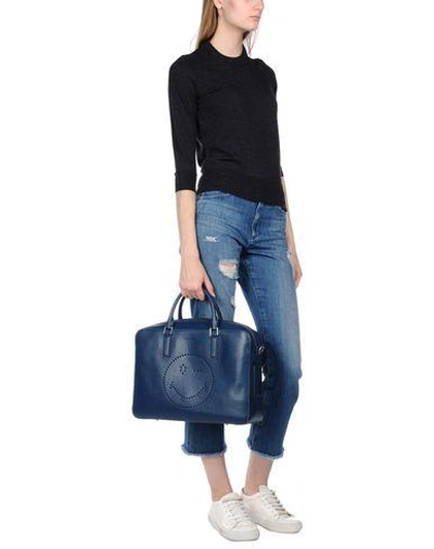 Shop Anya Hindmarch Handbags In Dark Blue