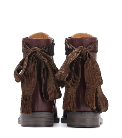 Shop Chloé Harper Leather Ankle Boots In Purple