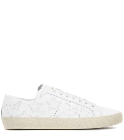 Shop Saint Laurent Sl/06 Court Classic Leather Sneakers In White