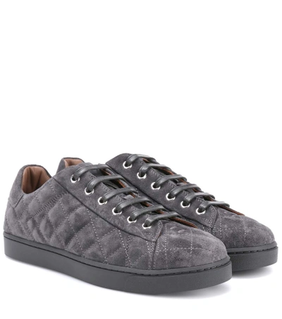 Gianvito Rossi Low Driver Suede Trainers In Grey