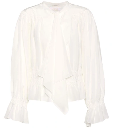 Shop Chloé Silk Blouse In White