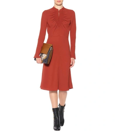 Shop Chloé Crêpe Dress In Orange