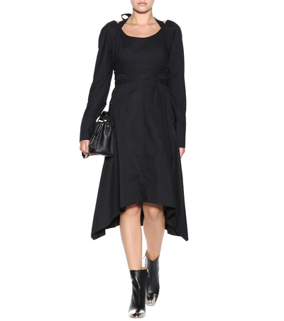 Shop Proenza Schouler Cotton Long-sleeve Dress In Black