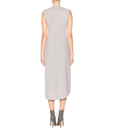 Shop Joseph Sleeveless Wool Dress In Grey