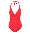Melissa Odabash One-piece Gathered Halter Swimsuit In Red