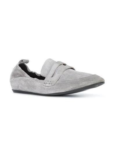 Shop Lanvin Leather Loafers - Grey