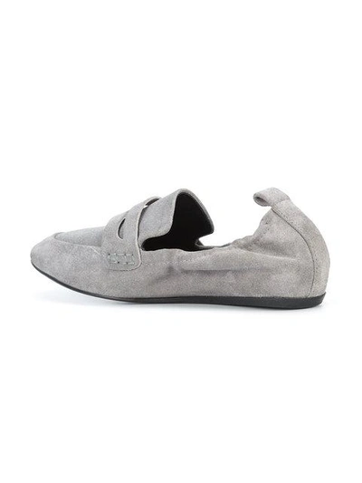 Shop Lanvin Leather Loafers - Grey