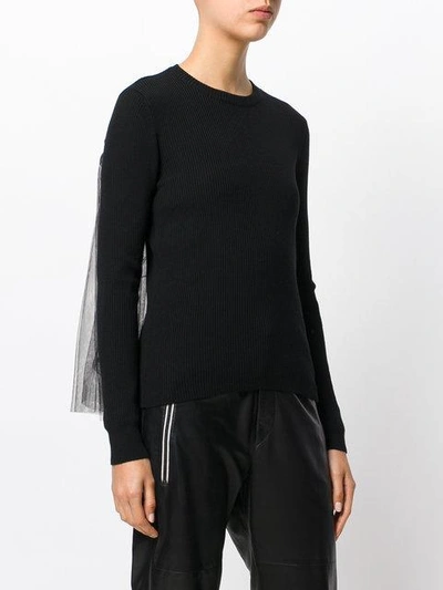 Shop Moschino Tulle Back Sweater In Black