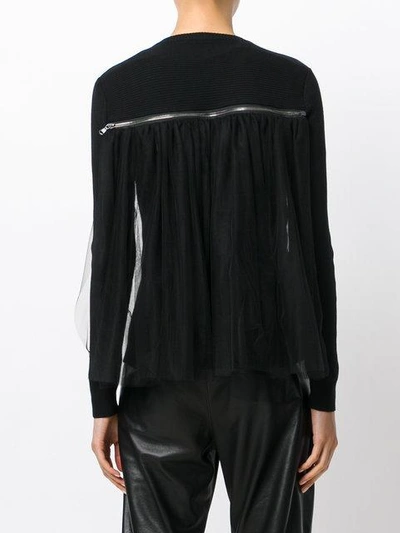 Shop Moschino Tulle Back Sweater In Black