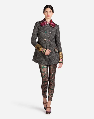 Shop Dolce & Gabbana Jacquard Leggings In Multicolor