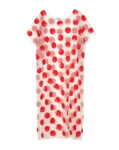 Msgm Knee-length Dresses In Red