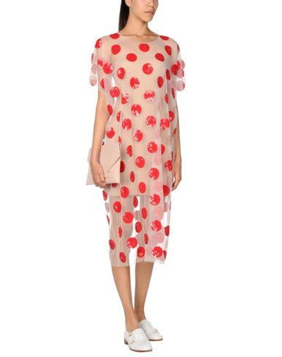 Shop Msgm Knee-length Dresses In Red