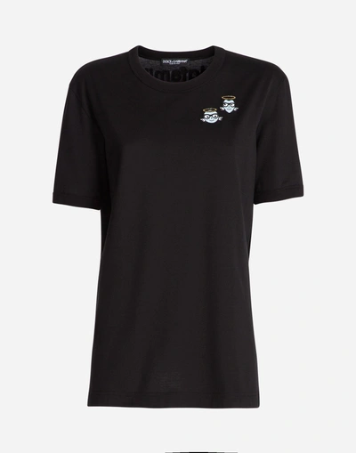 Shop Dolce & Gabbana Cotton T-shirt With Patch In Black