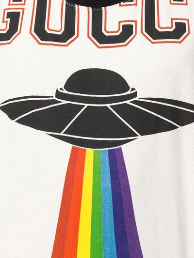 Gucci Ufo Rainbow Print T-shirt In White Multi | ModeSens
