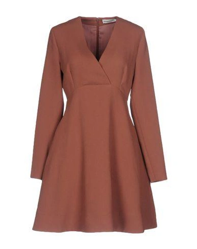 Essentiel Antwerp Short Dress In Brown