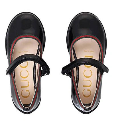 Shop Gucci New Camille Patent Leather Mary Jane Shoes 2-4 Years In Black