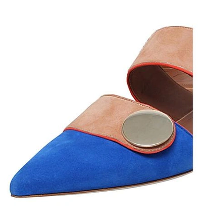 Shop Malone Souliers Lee Suede Mule Flats In Blue