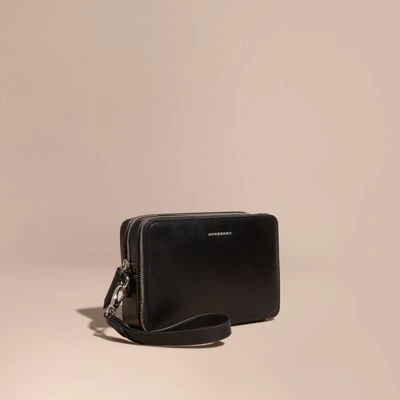 Burberry London Leather Pouch In Black