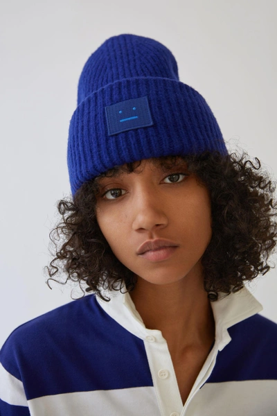 Shop Acne Studios Ribbed Beanie Hat Royal Blue