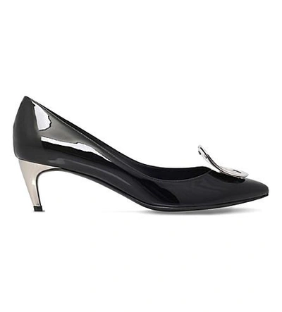 Shop Roger Vivier Sexy Choc Patent Leather Courts In Black