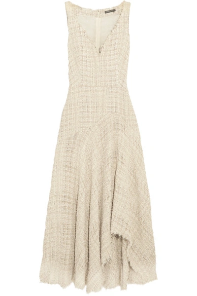 Shop Alexander Mcqueen Wool-blend Midi Dress