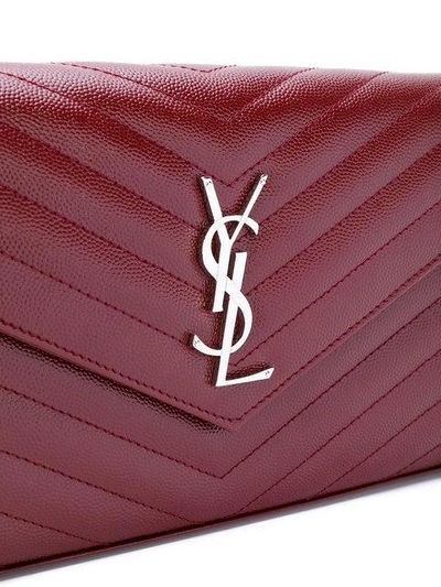 Shop Saint Laurent Monogram Leather Envelope Bag In Pink