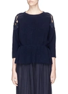 CHLOÉ Floral lace shoulder Merino wool-cashmere sweater