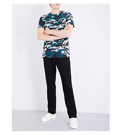 Shop Sandro Camouflage-print Jersey T-shirt In Green
