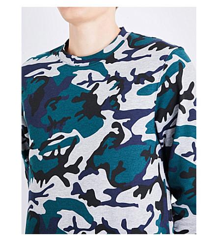 Sandro Camouflage-print Jersey Sweatshirt In Green | ModeSens