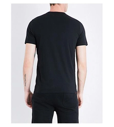 Shop Moncler Logo Patch Appliqué Cotton-jersey T-shirt In Black