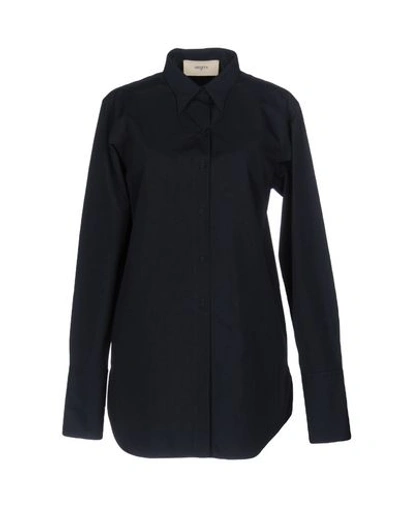 Ports 1961 Solid Color Shirts & Blouses In Dark Blue