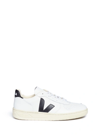 Veja 'v-10' Perforated Leather Sneakers In White