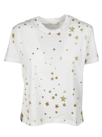 Red Valentino Star Print T-shirt In 0bo Bianco