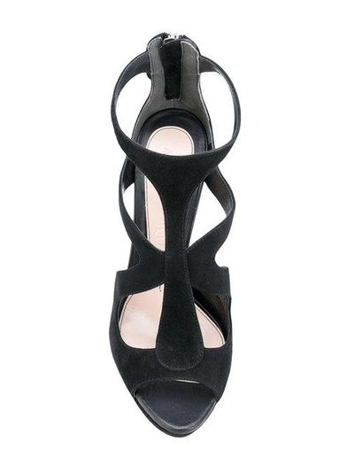 Shop Alexander Mcqueen Horn Heel Sandals In Black